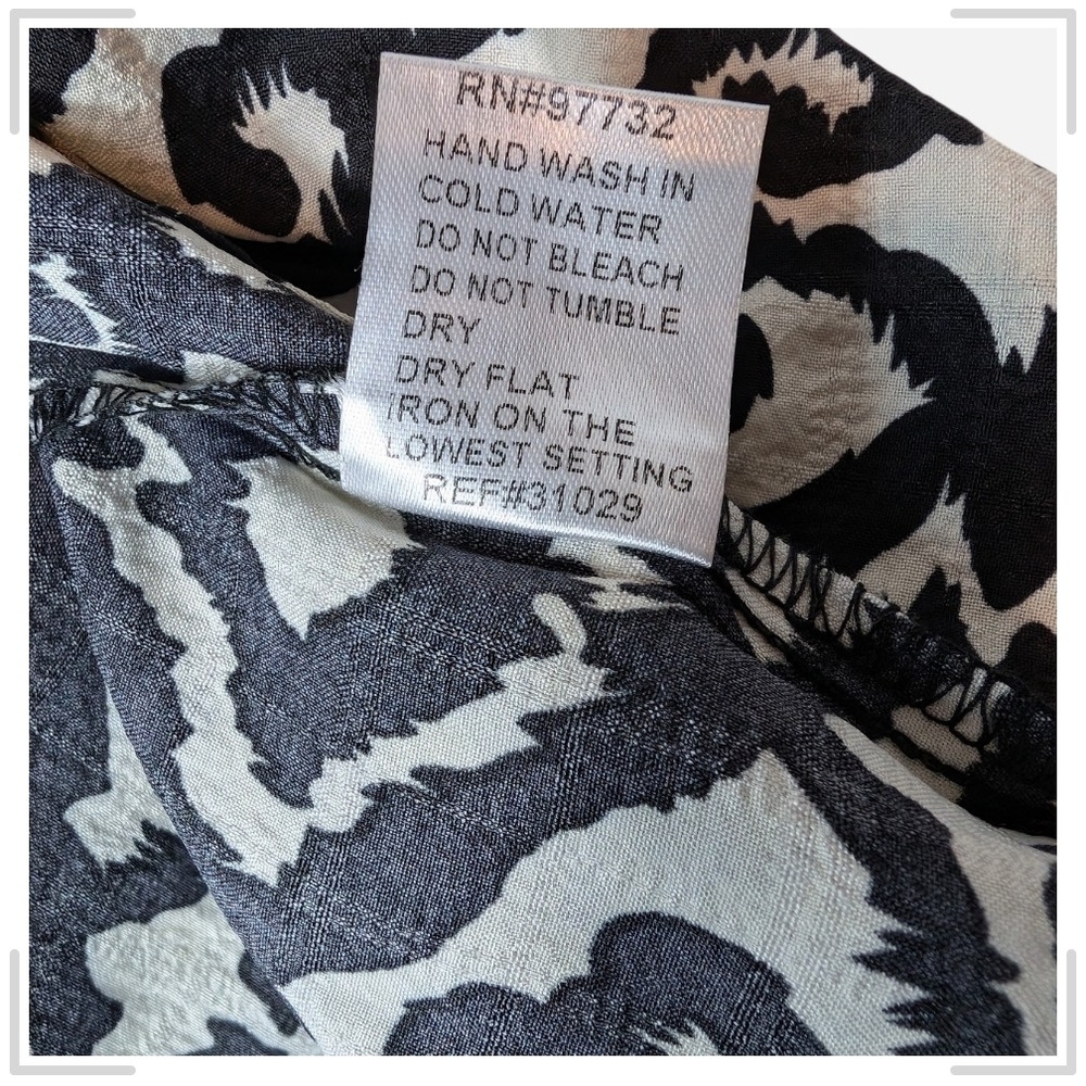 Pre-owned Talk of the Walk Black and White Patterned Blouse - Picture 7 of 11
